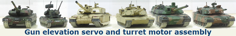 Gun elevation servo and turret motor assembly