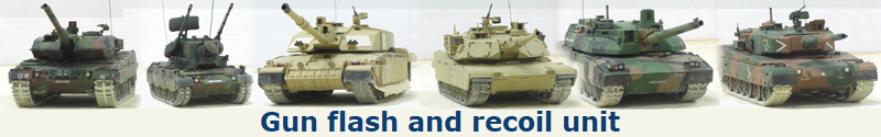 Gun flash and recoil unit